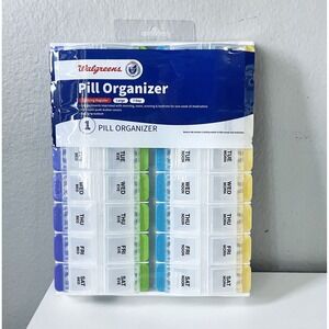 Walgreens Large 7-Day Pill‎ Organizer with 28 Compartments New Sealed